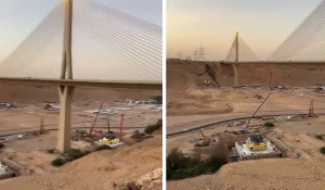 بالفيديو: آخر تطورات الأعمال في توسعة الجسر المعلق بالرياض