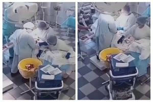 بالفيديو: ردة فعل فريق طبي أثناء جراحة دقيقة لحظة وقوع زلزال روسيا العنيف