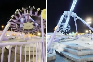 تداول أول فيديو يوثق لحظة سقوط اللعبة الكهربائية في منتزه بالهدا