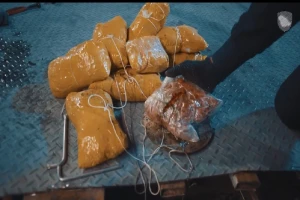 عُثر عليها مخبأة داخل شاحنتين.. بالفيديو: لحظة إحباط تهريب أكثر من 817 ألف حبة مخدرة في منفذ البطحاء