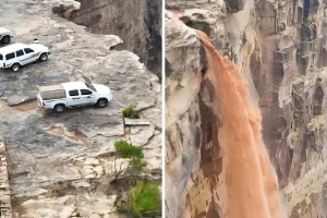 بالفيديو: تصوير جوي لشلال “الوهيدة” في جبال القهر بمحافظة الريث بجازان