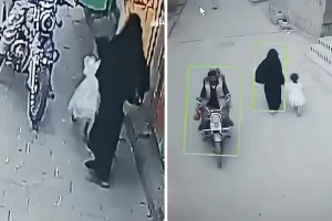 بالفيديو.. امرأة منتقبة تحاول خطف طفلة في اليمن.. وردة فعل شقيقها تنقذها في اللحظات الأخيرة