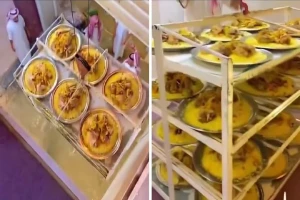 بالفيديو.. طريقة غريبة لنقل الطعام إلى الطابق الثاني أثناء العزائم