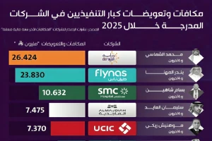 في مقدمتهم دراية المالية بـ26 مليون.. الكشف عن حجم المكافآت والتعويضات التي حصل عليها كبار التنفيذيين في الشركات المدرجة للاكتتاب في   "تاسي" خلال  2025