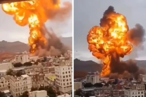 فيديو من زاوية قريبة.. لحظة استهداف الطيران الإسرائيلي لقيادات ميليشيا الحوثيين داخل مبنى وسط صنعاء