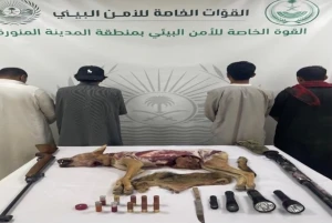 بالأسماء :القبض والتشهير بـ3 مواطنين ومقيم لصيدهم ذئب عربي  مهدد بالانقراض.. والكشف عن المضبوطات