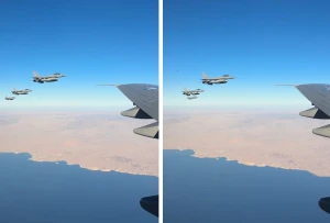 بالفيديو: مقاتلات مصرية ترافق طائرة ترامب لحظة دخولها أجواء شرم الشيخ