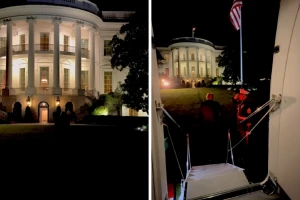 فيديو يوثق لحظة عودة ترامب إلى البيت الأبيض في وقت متأخر من الليل  بعد زيارته للشرق الأوسط