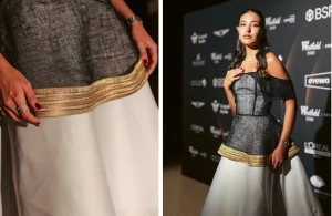 بالصور: إطلالة مستوحاة من البشت السعودي في افتتاح أسبوع الأزياء بالرياض