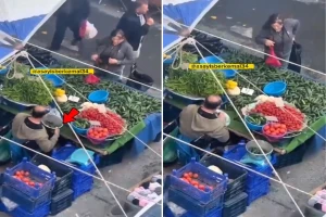 بالفيديو.. بائع تركي من ذوي الاحتياجات الخاصة يخدع زبونة ويستبدل الخيار دون أن تنتبه