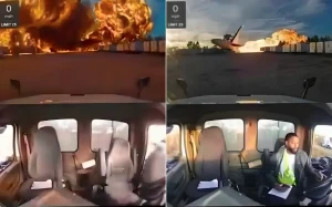 فيديو جديد من زاوية قريبة يوثق لحظة تحطم طائرة الشحن الأمريكية في ولاية كنتاكي