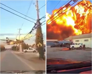 فيديو جديد من زاوية قريبة جدا للحظة تحطم طائرة الشحن الأمريكية في ولاية كنتاكي!