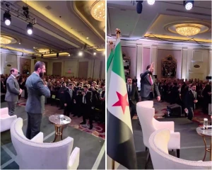 بالفيديو.. لحظة استقبال الجالية السورية في أمريكا للرئيس "الشرع" وتصفيق متواصل من الحضور