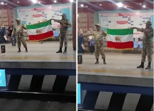 بالفيديو.. ضباط إيرانيون يلوحون بعلم الحقبة الملكية داخل مترو طهران ..ويعلنون انشقاقهم عن النظام