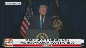 بعد إصابة اثنين من الحرس الوطني بإطلاق نار .. بالفيديو: "ترامب"  يتوعد باستبعاد أي مهاجر "لا يحب" أميركا!