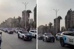 بالفيديو.. استعراض مركبات الشرطة السورية بالهوية البصرية الجديدة في شوارع دمشق