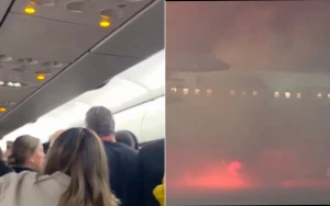 بالفيديو: اشتعال النيران في طائرة إيرباص A320 وبداخلها 180 راكبًا