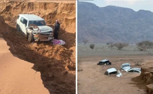 بالفيديو: سيول تبوك تجرف المركبات وتدفنها في التراب وتتسبب بوفاة شاب  أثناء عودته من العمل