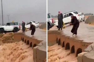 بالفيديو.. خالد الزعاق يوثق جريان السيول الناتجة عن هطول الأمطار الغزيرة