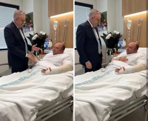 «أنت بطل أسترالي».. بالفيديو.. رئيس وزراء أستراليا يزور أحمد الأحمد بعد تصديه للهجوم المسلح في سيدني