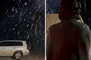 بالفيديو.. مواطن يوثق تساقط الثلوج على حائل