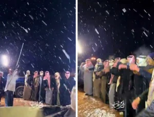 بالفيديو: مواطنون في حائل يؤدون رقصة "السامري" احتفالاً بتساقط الثلوج