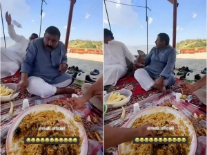 ضرب سقف الحديد بعبوة مياه.. بالفيديو : شخص يفزع صديقه أثناء تناول الغداء وردة فعله المفاجئة تثير الضحك