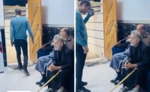 بالفيديو: شاب عراقي يُدخل والده دار المسنين في بغداد ويعده بإحضار  له جوال وسكّر ثم يغادر المكان دون أن يودّعه