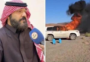 «هي رأس مالي».. بالفيديو: مواطن يكشف سبب اشتعال سيارته فجأة أمامه في تبوك!