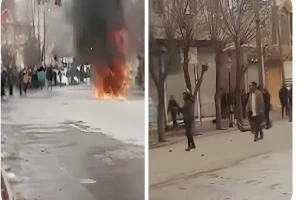 بالفيديو.. لحظة إطلاق رجل أمن  إيراني النار على المتظاهرين في لرستان غرب إيران