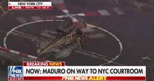 فيديو جديد لحظة إنزال مادورو وزوجته من مروحية واقتيادهما إلى مدرعة  في نيويورك