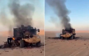 اليمن .. بالفيديو.. طيران التحالف يقصف عربة عسكرية مسروقة في محافظة مأرب