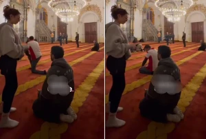 بالفيديو.. فتاة ترقص أمام أحد المصلين داخل مسجد في تركيا