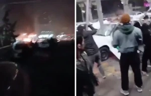 بالفيديو.. متظاهرون إيرانيون يحرقون ويحطمون آليات تابعة للقوات الأمنية في طهران