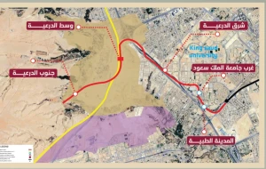 الهيئة الملكية لمدينة الرياض تعلن عن توسعة جديدة للمسار الأحمر ضمن شبكة القطار .. والكشف عن عدد المحطات الجديدة
