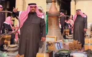 بالفيديو: مزاد بـ 100 ألف ريال على دلة عملاقة في سوق الزل بالرياض