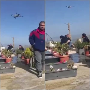 “ذل ما بعده ذل”… بالفيديو: طائرة درون إسرائيلية تحلق قرب عناصر حزب الله جنوب لبنان وردة فعلهم تثير الجدل