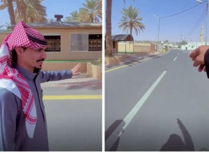 بالفيديو.. شارع كامل بمجالس مفتوحة 24 ساعة لاستقبال الضيوف في جبة بحائل