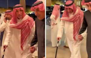 "يتكأ على عكاز"..  بالفيديو: أحدث ظهور للفنان فايز المالكي بعد خروجه من المستشفى وعلاجه من الأورام