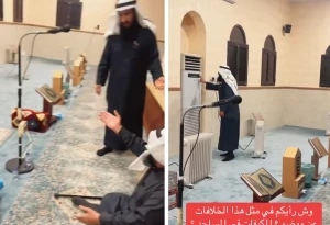 بالفيديو: نشوب خلاف بين شخصين داخل مسجد على تشغيل المكيف