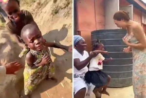 بالفيديو.. ردة فعل أطفال أفارقة عند رؤيتهم امرأة بيضاء لأول مرة في حياتهم
