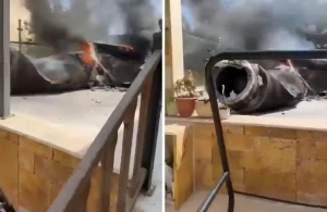 بالفيديو.. سقوط صاروخ إيراني على منزل شخص في الأردن