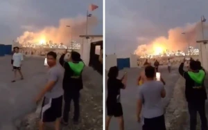 بالفيديو: لحظة اشتعال مصفاة نفط البحرين بعد استهدافها بصاروخ باليستي إيراني