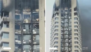 بالفيديو.. مشاهد لآثار القصف الإيراني على مبنى مؤسسة التأمينات الاجتماعية في الكويت