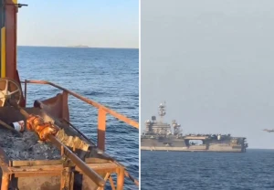 بالفيديو: بحارة يقومون بالشواء على متن سفينة أثناء مشاهدتهم حاملة طائرات تشن غارات جوية ضد إيران main
