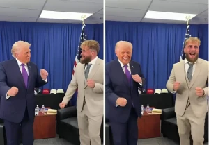 بالفيديو.. ترامب يؤدي رقصته الشهيرة مع الملاكم الأمريكي جيك بول