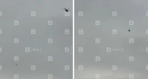 بالفيديو.. مروحية إماراتية تسقط مسيّرة إيرانية قرب برج خليفة في دبي