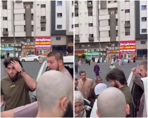 بالفيديو.. متطوع أجنبي يوقف توزيع المشروبات في مكة بعد حدوث فوضى وتسببها بزحام في شارع عام