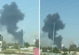 بالفيديو.. استهداف قاعدة جوية في بندر عباس بإيران