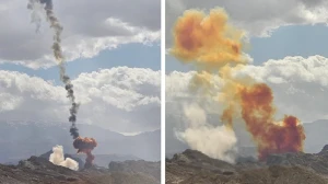 بالصور.. لحظة إطلاق صواريخ من قاعدة تابعة للحرس الثوري الإيراني تحت الأرض في يزد